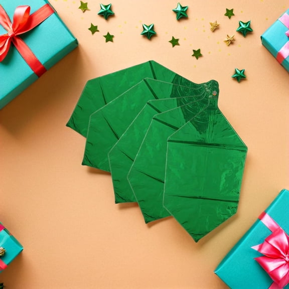 PENIKOKO 5-Pack 24 Inch Green Square Aluminum Foil Balloons for Party Decorations Reusable and