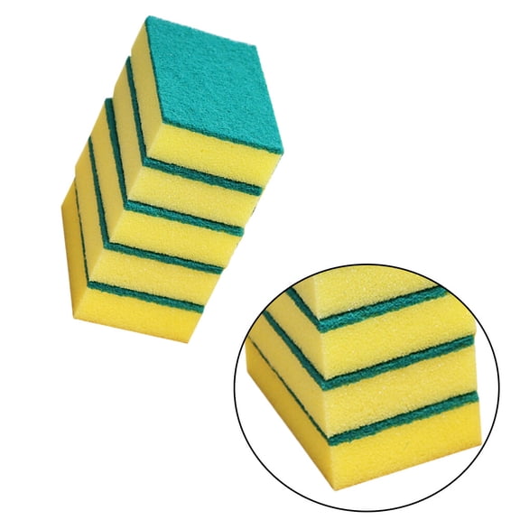 PENIKOKO 5Pcs Cleaning Sponges for Kitchen with Double Sided Scouring Pads Assorted Color Fast Bubbling