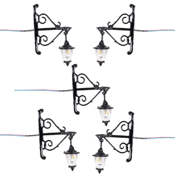 PENIKOKO Mini House Wall Light Black Stainless Steel 5-Pack Small Decorative Wall Lamps 1.18x0.75x0.39in