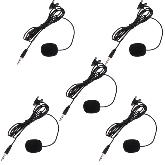 PENIKOKO 5Pcs Phone Microphone Microphones PVC Black for Laptop Streaming