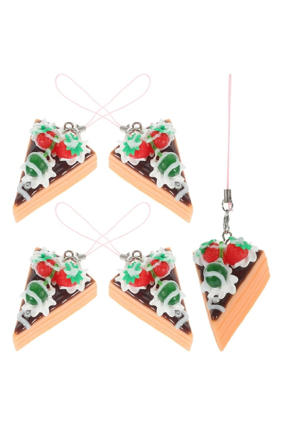 Cute Strawberry Keychain Charm Set, Multi-colored Decorative Key , 5 Pieces, Perfect for Bags and Keys