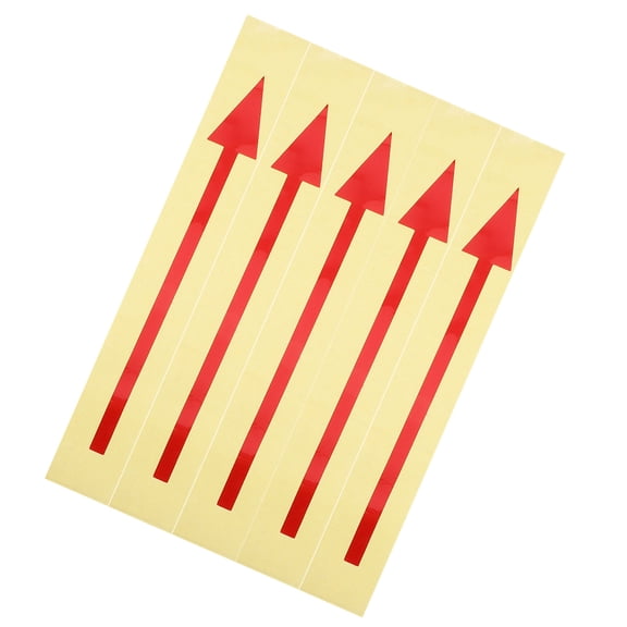 PENIKOKO 5-Pack Red Floor Arrow Decals PVC Low Marking Directional Safety Signs for Indoor Use