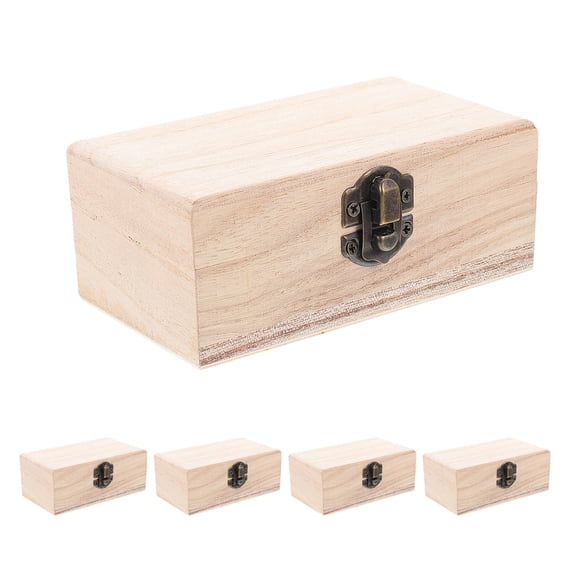 PENIKOKO 5pcs Small Wood Chest Organizer in Khaki for Bedside Table