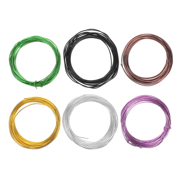 PENIKOKO 6 Rolls Aluminum Wire for Floral Arrangements and Jewelry Making, Round Metal Wire for Crafts