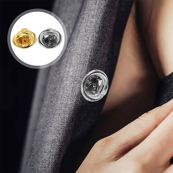 PENIKOKO 60Set Pin Badge Keepers with Butterfly Clutch Locking Backs for Sewing Craft Jewelry Making