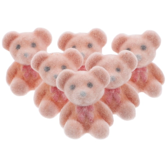 PENIKOKO 6PCS Tiny Animals Flocked Light Brown Special Occasions and Wedding Decorations