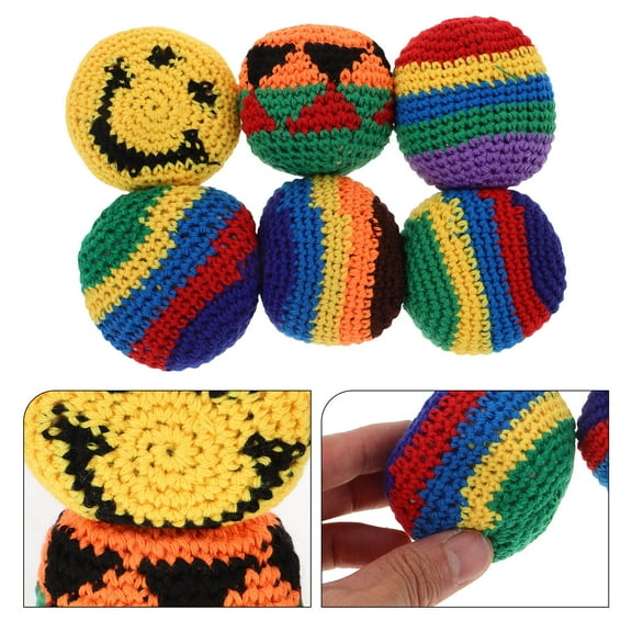 PENIKOKO 6Pcs Assorted Color Woolen Yarn Sandbag for Yard and Garden Outdoor Games