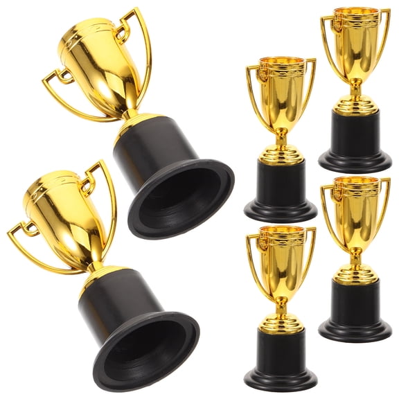 PENIKOKO 6Pcs Creative Plastic Trophy Prize Cup in Golden for Competition Prizes and Home Display