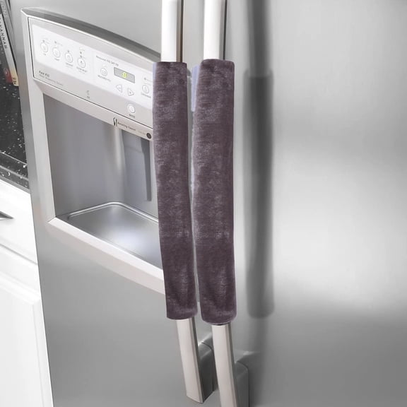 PENIKOKO 6Pcs Grey Rectangular Cloth Fridge Door Handle Cover for Kitchen Appliances 15x4.3in