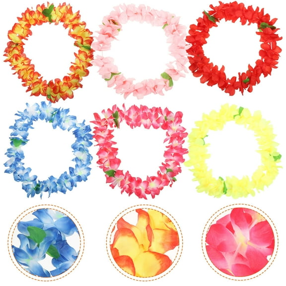 PENIKOKO 6-Pack Lightweight Hawaiian Floral for Tropical Party Decorations and Luau Room Decor