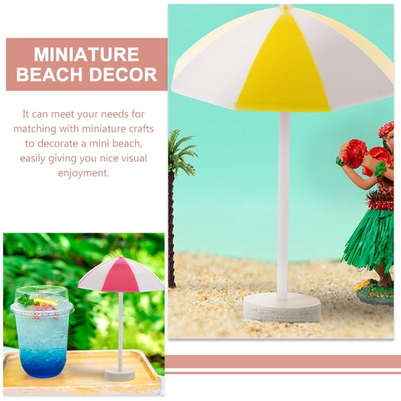 PENIKOKO 6-Pack Miniature Beach Umbrellas for Dollhouse Accessories, Red and Yellow , 11.8 x 7.9 x 3.9 inches