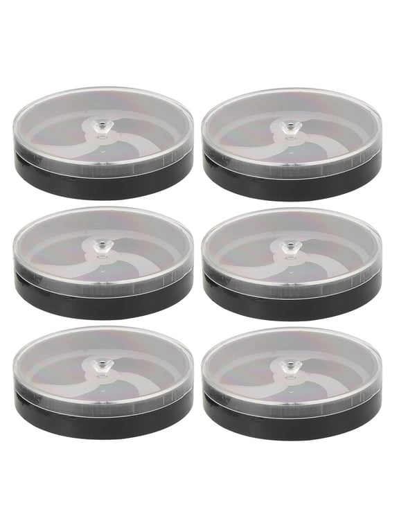 Plastic Watch Storage Box, Black, Dustproof and Shockproof, Transparent Cover for Watch Dials, 6Pcs