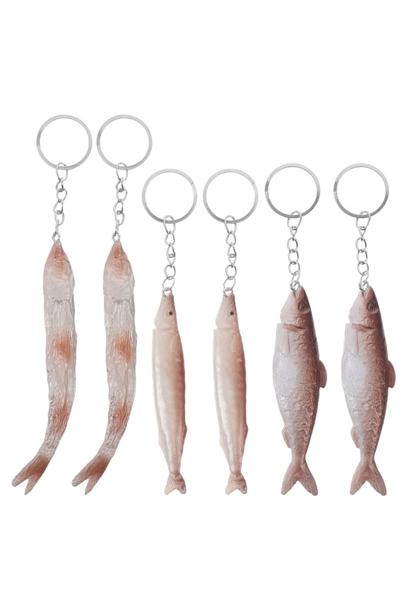 Set of 6 Realistic Fish Keychains, Lifelike Alloy Fishing Charms for Backpack, Bag, and Outdoor Gear Decoration