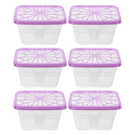 PENIKOKO 6Pcs Reusable Plastic Box with Lid Portable Dehumidifier for Closet Kitchen Bathroom Humidity Control
