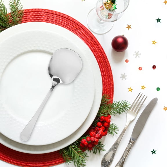 PENIKOKO Set of 6 Large Stainless Steel Serving Spoons for Kitchen, Buffet, Parties, Cooking, and Food Serving Utensils