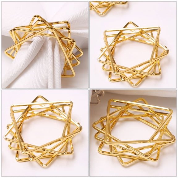 PENIKOKO 6-Pack Golden Napkin Alloy Material Elegant Table Setting Accessories for Home and Events