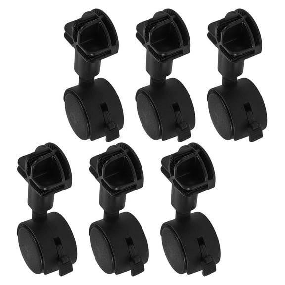 PENIKOKO 6-Pack Universal Black Plastic Cat Cage Transport Wheels Casters for Easy Mobility and Replacement