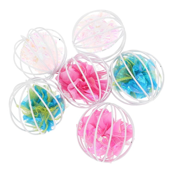 PENIKOKO 6pcs Cat Toys Indoor Crinkle ABS Round Shape Interactive Pet Toys for Cats