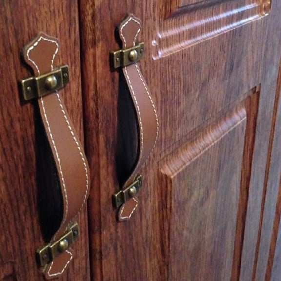 PENIKOKO 6pcs Cupboard Knobs Red Brown Drawer Pull for Kitchens