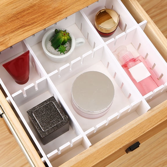 PENIKOKO 7-Piece White Multipurpose Drawer Dividers Set for Household Organization and Storage Solutions