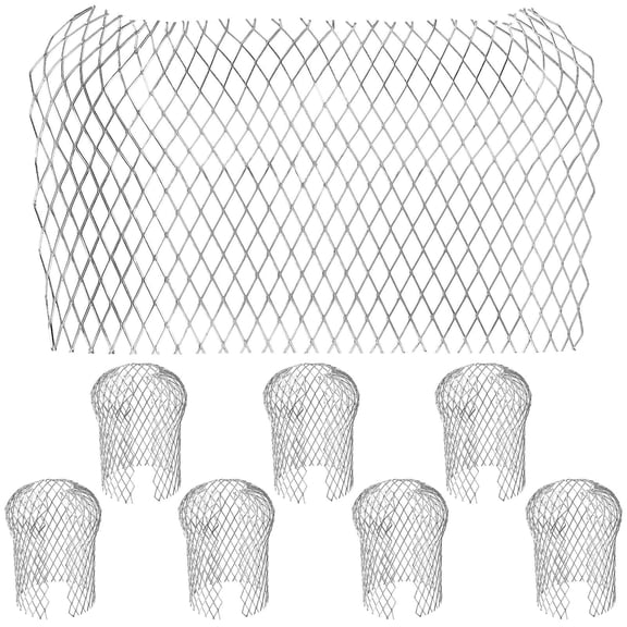 PENIKOKO 8-Piece Aluminum Gutter Guards and Downspout Screens for Easy Installation and Maintenance