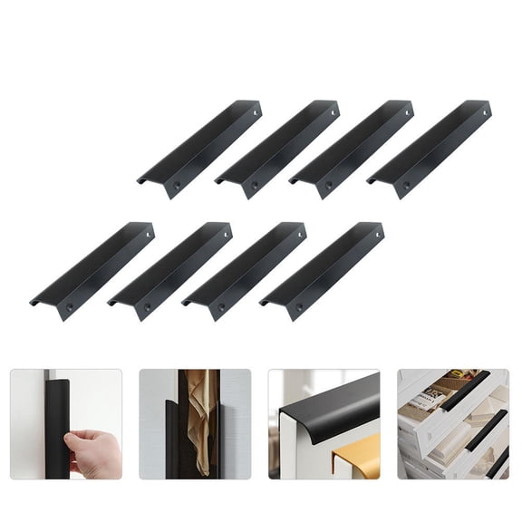 PENIKOKO 8PCS Concealed Finger Pull Handle Aluminum Alloy for Barn Doors and Cabinets