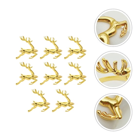 PENIKOKO 8Pcs Deer Shape Napkin Holders Metal Elegant Dining Decor for Birthday Parties