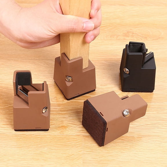 PENIKOKO Adjustable Bed Risers 2pcs Light Brown Steel Furniture Lifters for Home Use with 250KG Load Capacity