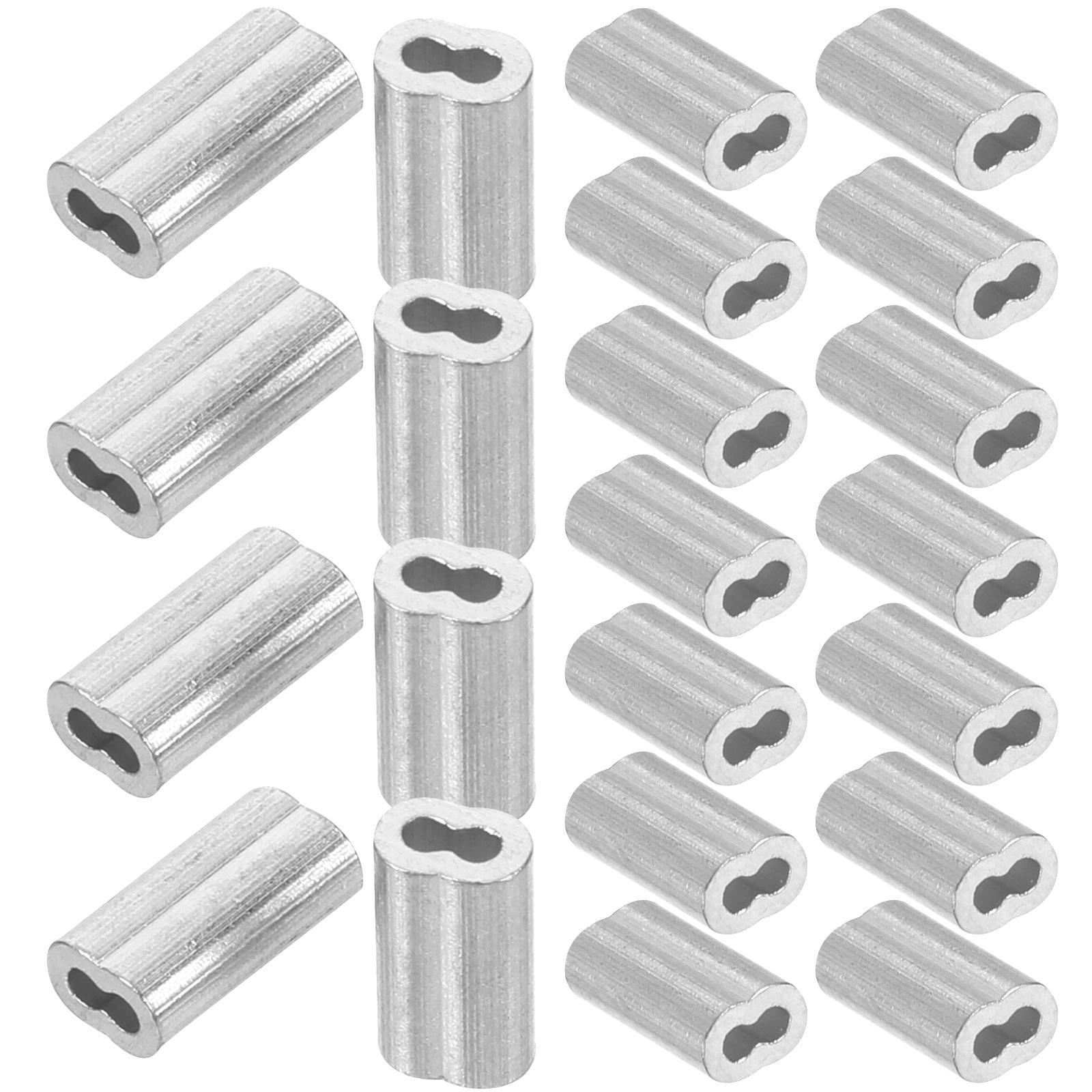 Wire Rope Ferrules MroMax M2 Aluminum (100 Pcs) - Silver Tone Cable ...