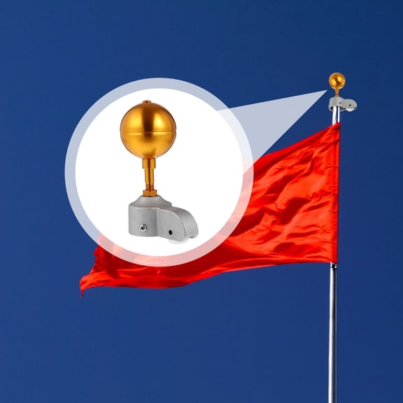 PENIKOKO Anti-Ultraviolet Flagpole Cap Ball for Outdoor Use 1 Set Aluminum Alloy Silver 6.7x3.1x3.1in