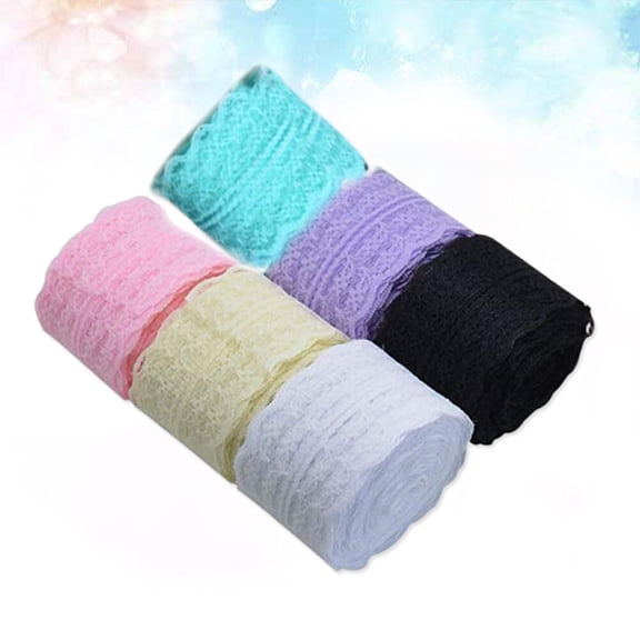 PENIKOKO Assorted Color Lace Trim Ribbon Rolls for Sewing, Crafts, Clothing, Projects, Polyester Yarn, 1000x4.5cm
