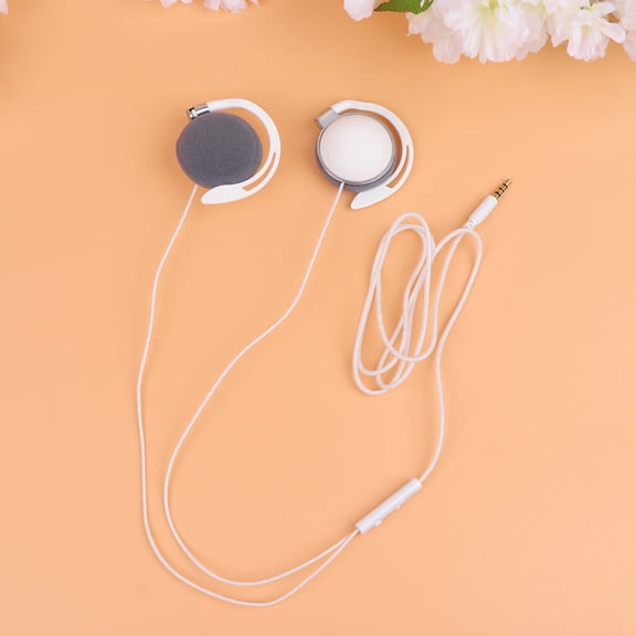 PENIKOKO Aural White Sports Headset with Mic and High Elastic Wire for Sweat Resistant Comfort