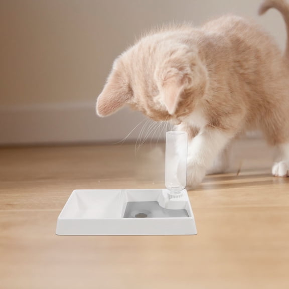PENIKOKO Automatic Cat Feeder with Spillproof Design, White ABS Material, Easy to Use, 1 Piece Pet Food Dispenser