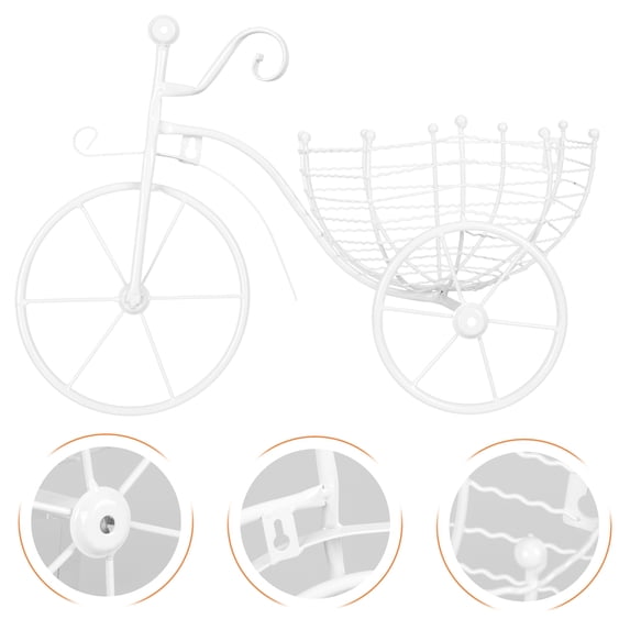 PENIKOKO Balcony Hanging Rack Wall Bike Planter White Iron Balcony Hanging Flower Rack 1Pcs