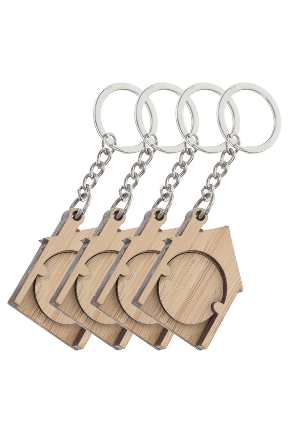 Keychain Shopping Cart Tokens, Portable Light Yellow Keyrings, 4pcs Multifunctional Key Holders