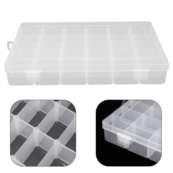 PENIKOKO Bead Storage Box Container Transparent PP 1 Set With Detachable Insert Panels