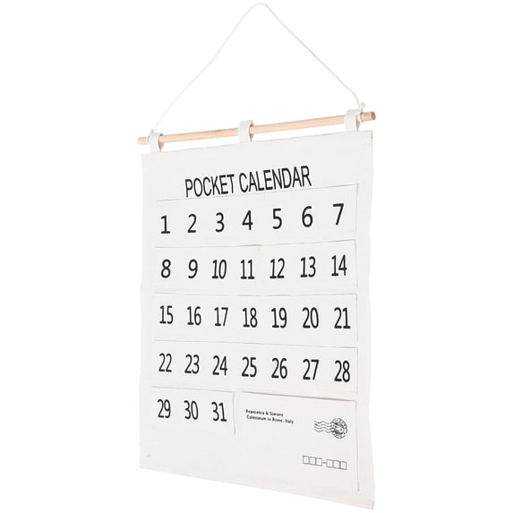 PENIKOKO Beige Wall Calendar and Pocket Organizer for Home & Kitchen Storage, 1 Set, Practical and Space-Saving