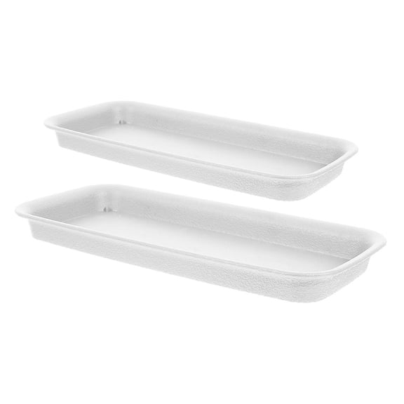 PENIKOKO Beige Rectangular Resin Plant Drip Tray Saucer for Indoor Outdoor Plants, Multi-Purpose, 2 Pieces