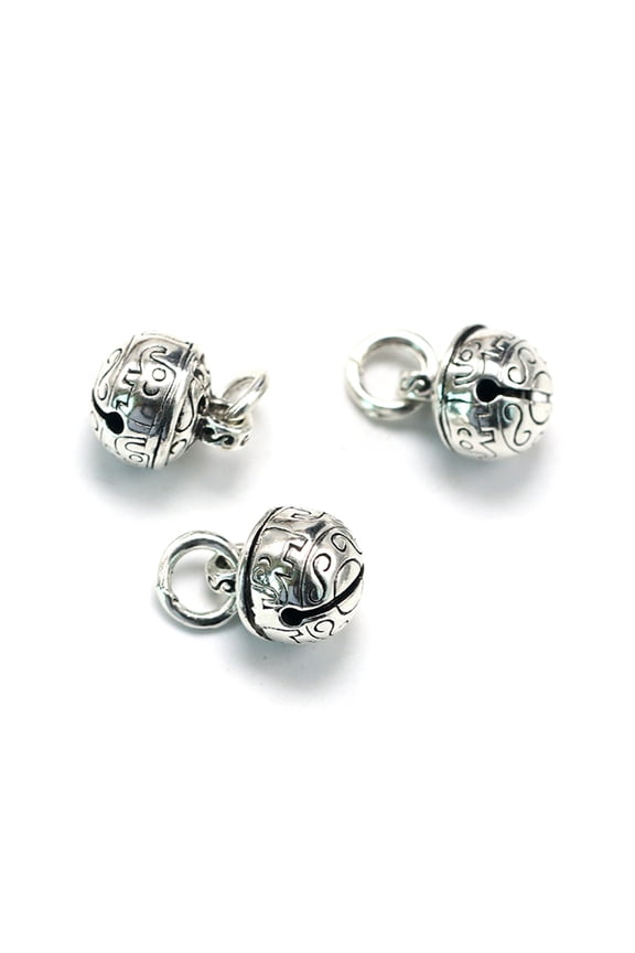 10Pcs Vintage Bell Charms Silver for Bracelet Jewelry Making
