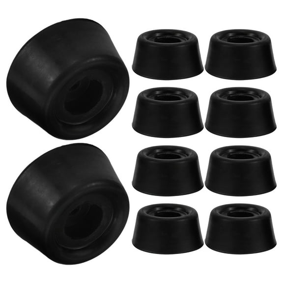 PENIKOKO Billiard Rubber Bumper 10Pcs Black For Pool Stick Tail Cover 2.70X2.70X1.30in