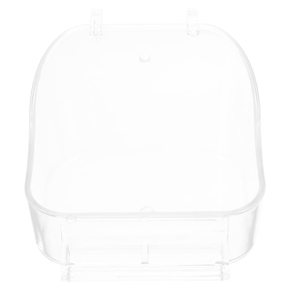 PENIKOKO Bird Food Container Parrot Feeding Basin Transparent Storage 1Pack
