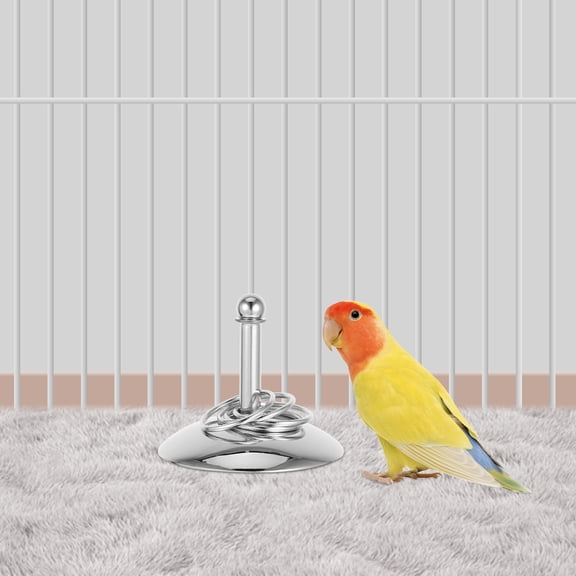 PENIKOKO Bird Training Toys Silver Parakeet Rings Wear Resistant For Tabletop Set