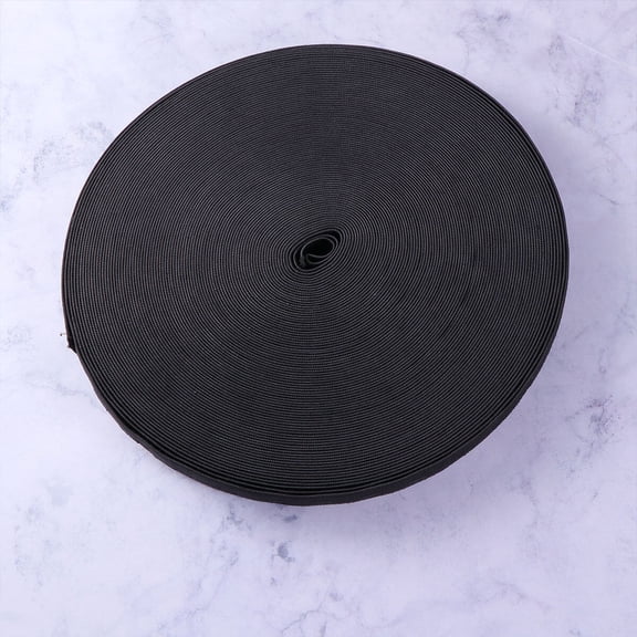 PENIKOKO Black Elastic Polyester Sewing Band for Clothing Accessories, Stretch Fabric Tape 2cm Width, 30 Meters Roll