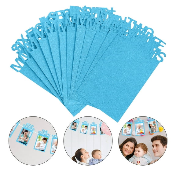 PENIKOKO Blue Birthday Photo Wall Banner for Party Decoration and Memory Display