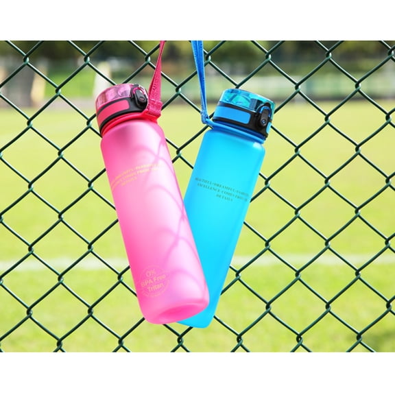 PENIKOKO Blue Plastic Sports Water Bottle Portable Leakproof Bottle for Infused Drinks and Outdoor Use