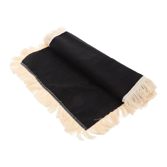 PENIKOKO Boho Cotton Linen Placemats Black Table Mats for Dining Room Kitchen Decor Set of 4