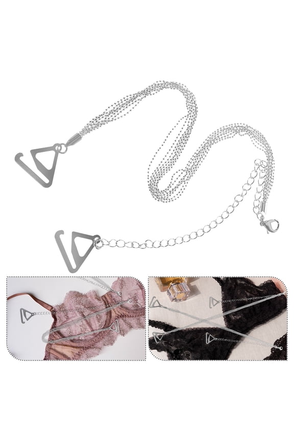 Bra Strap Tassel Halter Style 1 Pair in Silver Color for Special Occasions