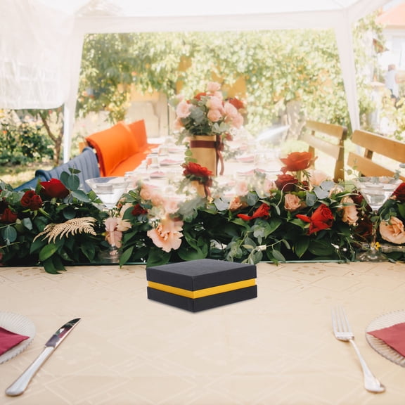 PENIKOKO Bridesmaid Box Black Paper Square with Adjustable Size for Events Birthdays 1Set