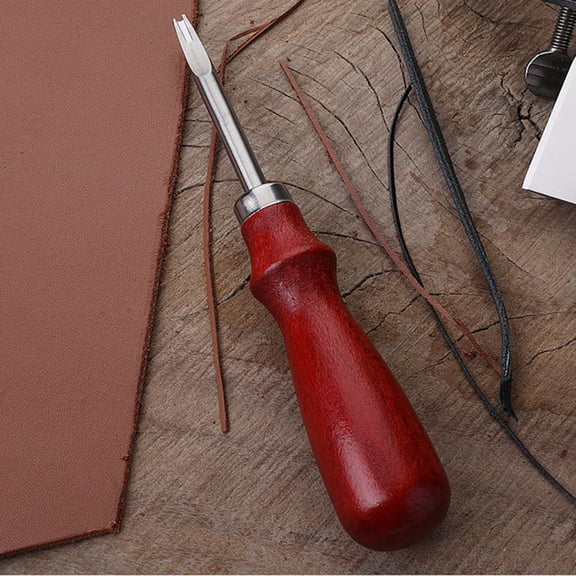 PENIKOKO Carving Tools Beveler Dark Brown Beech Wood 1Pack for Professionals Leatherworking