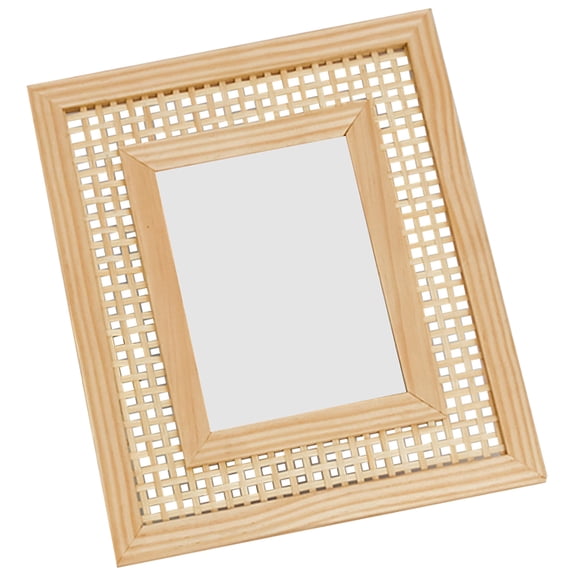 PENIKOKO Chocolate Wood Boho Picture Frame for Home Decor Desk Hanging and Ornament Use 4x6 Inches